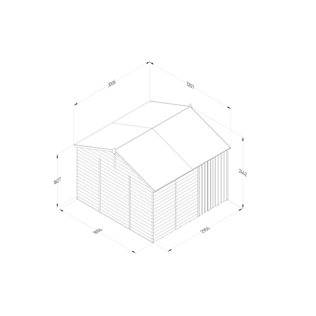 4LIFE Reverse Apex Shed 10×10 – Double Door – No Windows 5013053200889 2